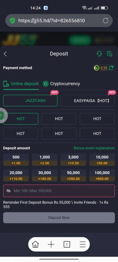 JJ55 Game Easypaisa App