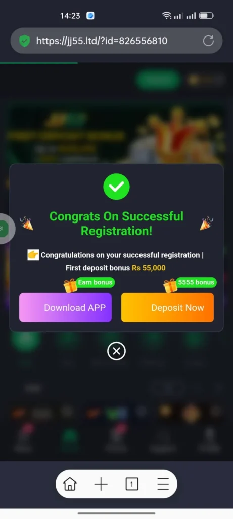 JJ55 Welcome Bonus